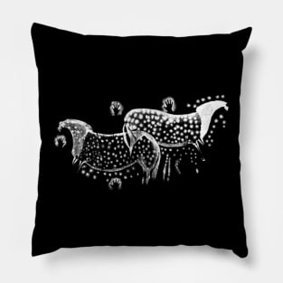 Dappled Horses of Pech Merle Cave Painting Pillow