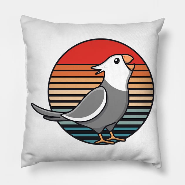 White Face Cockatiel Retro Sunset Women Girls Parrot Birb Pillow by 14thFloorApparel