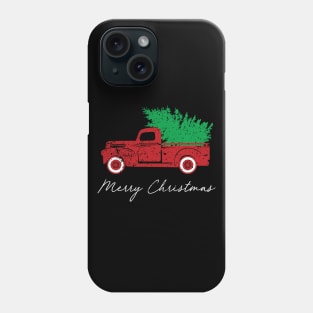 Merry Christmas Retro Vintage Red Truck Phone Case