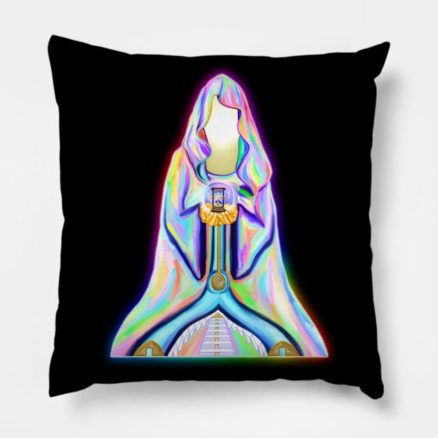 Psychedelic Inner Light Sorceress Fortune Teller Pillow by Art by Deborah Camp