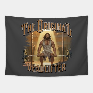 Jesus Christ the original deadlifter Tapestry