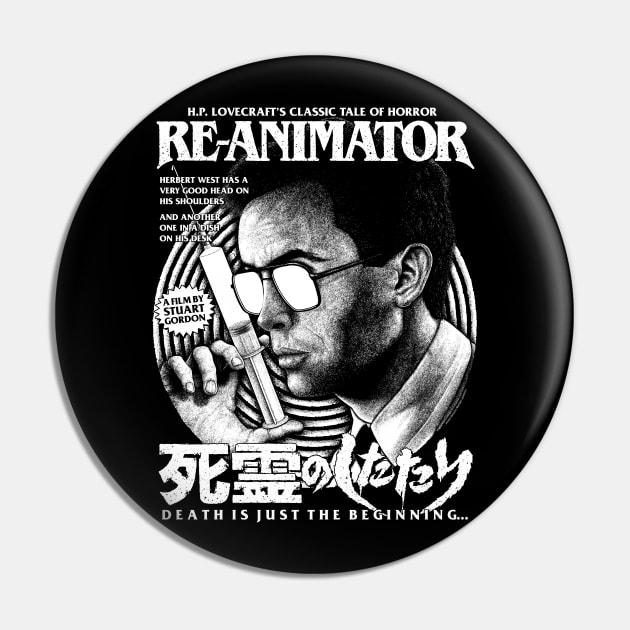 Reanimator, Herbert west, Lovecraft Pin by PeligroGraphics