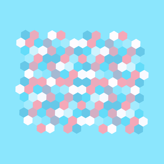 Trans Pride Small Clustered Hexagons by VernenInk