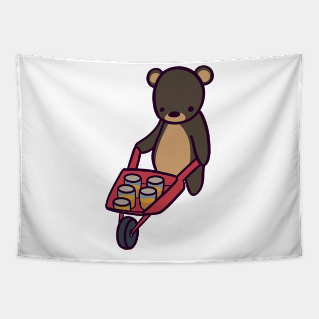 Black Bear Honey Transport Tapestry by ThumboArtBumbo