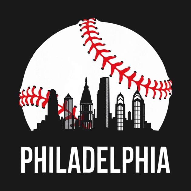 Philadelphia Downtown Baseball Philly Skyline by Chicu