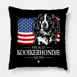 Proud Kooikerhondje Mom American Flag patriotic dog Pillow
