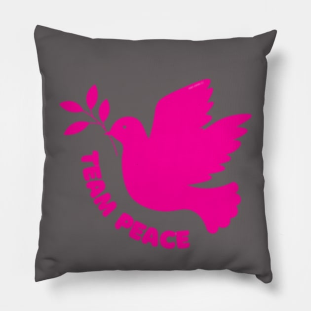 Team Peace Pink By Abby Anime(c) Pillow by Abby Anime