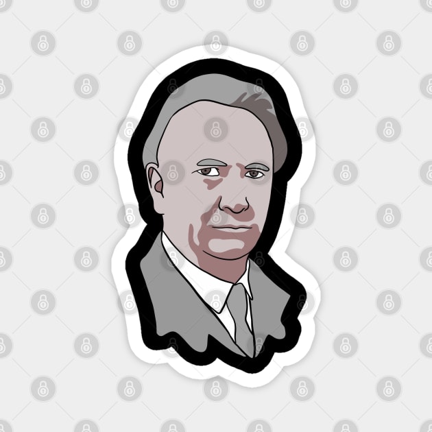 Karl Jaspers Minimal Portrait - Philosophy Magnet by isstgeschichte