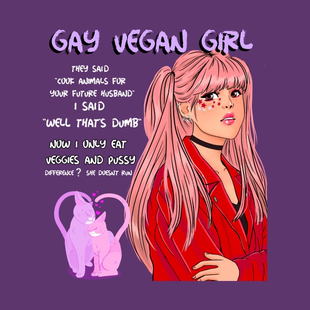 Lesbian Vegan Punk Hipster Girl by WovenKindness