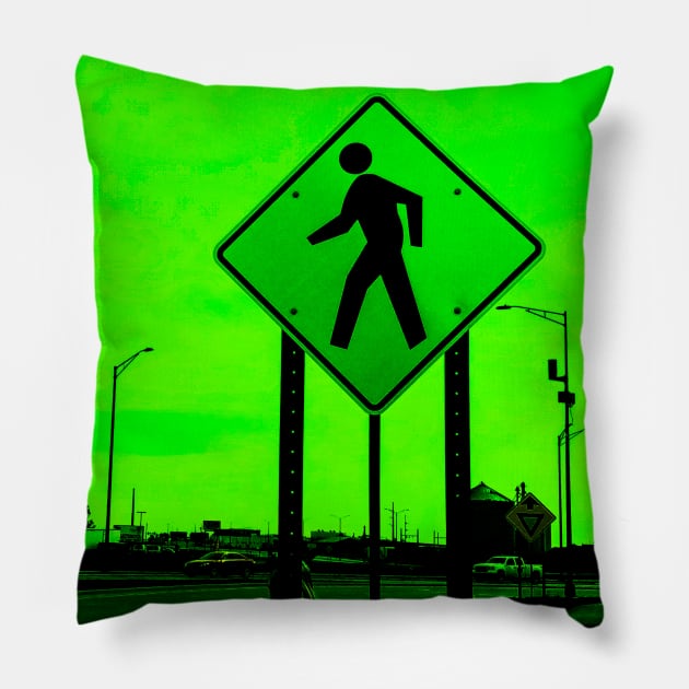 Pedestrian Crossing Pillow by glumwitch