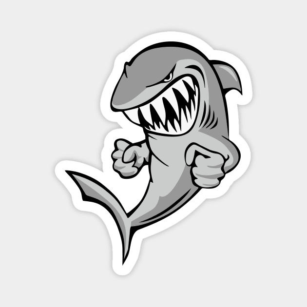 Shark With Attitude Cartoon Magnet by hobrath