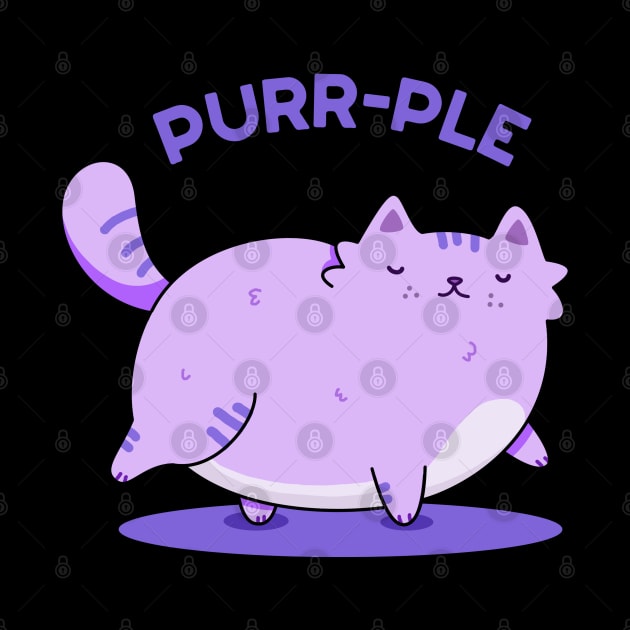 Purrrple Cute Chubby Purple Kitty Cat Pun by punnybone