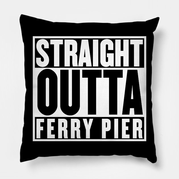 Ferry Pier Battleground t-shirt Pillow by mangobanana