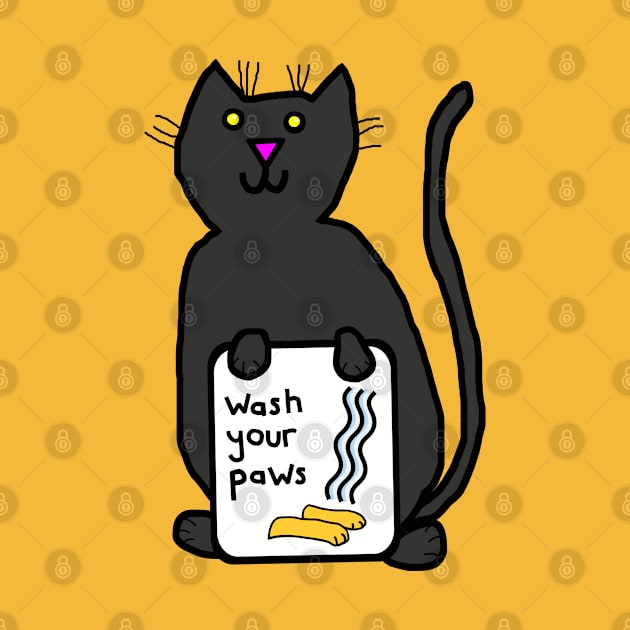 Wash Your Paws Says Cute Cat by ellenhenryart