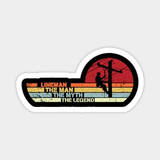 Lineman Retro style The Man Myth Legend Father day T-Shirt Magnet