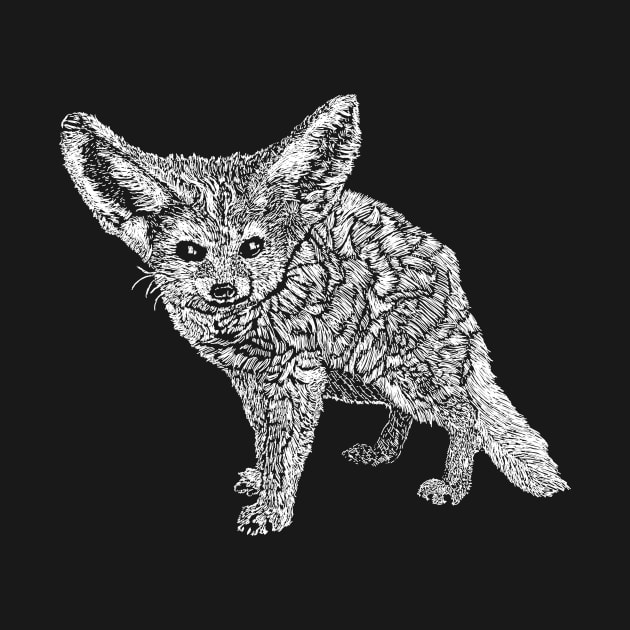 Cute Fennec Fox Art Illustration by Get Hopped Apparel
