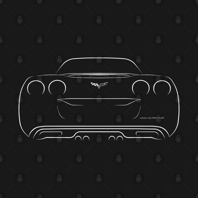 Chevrolet Corvette C6 - rear stencil, white by mal_photography