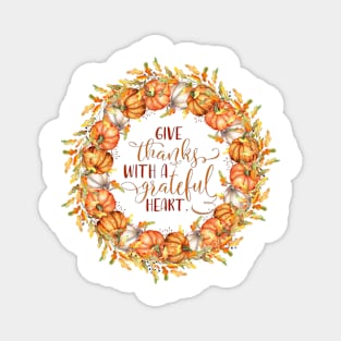 Give Thanks Pumpkin Wreath Magnet