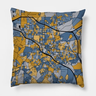 Durham Map Pattern in Blue & Gold Pillow