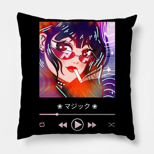 Smoking Anime Female (wearing glasses) Pillow by PersianFMts