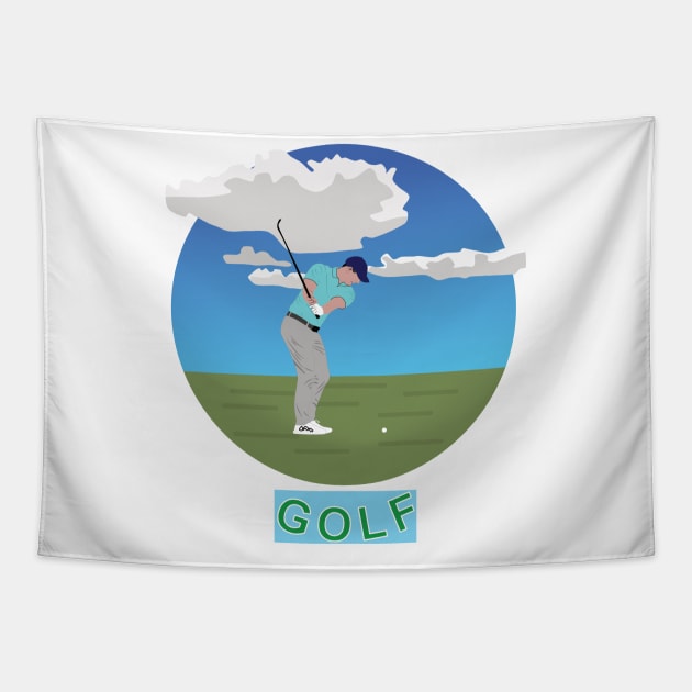 Golfer during a match Tapestry by GiCapgraphics