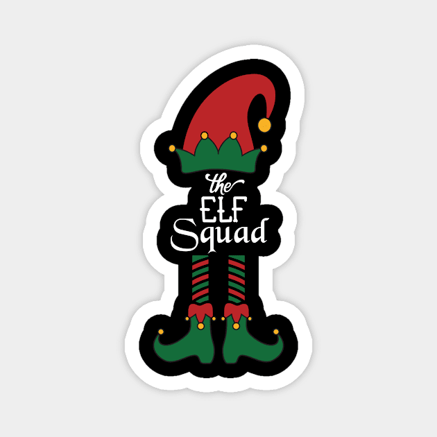 The Elf Squad Matching Family Group Christmas Party Pajama Magnet by Gufbox