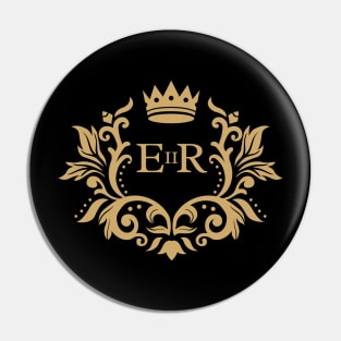 Queen Elizabeth II Royal Cypher in Vintage Frame Pin