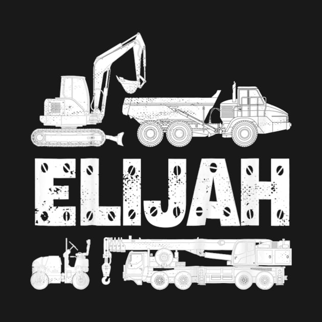 Kids Personalized Kids Name Construction Excavator Elijah by jrgenbode