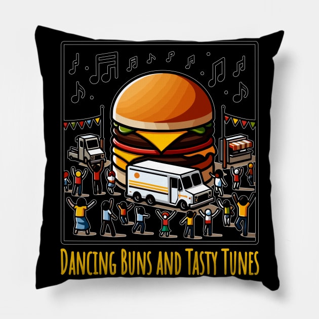 Groove to the Food - Grilled Cheese Pillow by maknatess