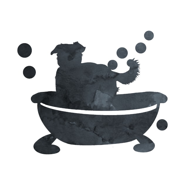 Border Collie Taking A Bath in a Bathtub by BittenByErmines