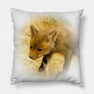 Red fox cub Pillow