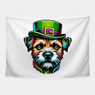 Border Terrier in Saint Patrick's Day Celebratory Mood Tapestry