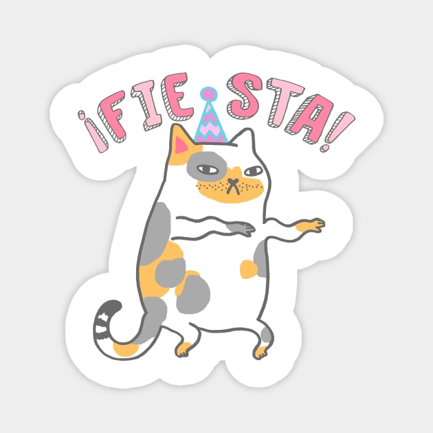 Celebration Cat - Fiesta Magnet by natelledrawsstuff