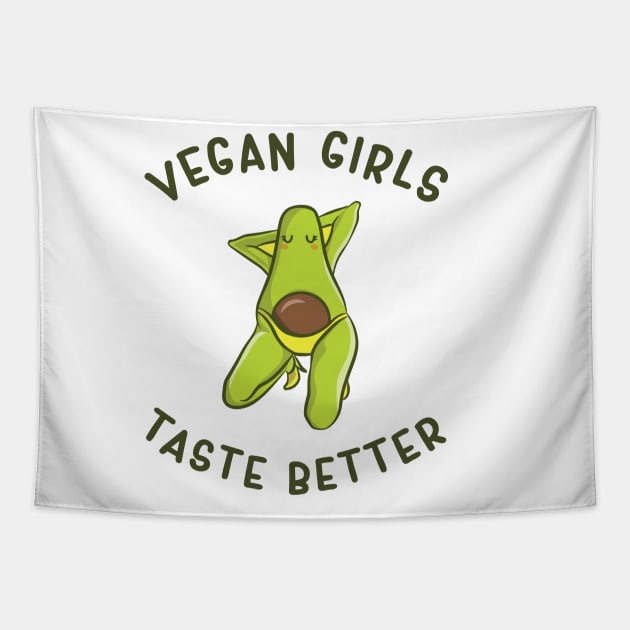 Vegan Girls Taste Better Tapestry by Thevegansociety