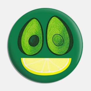 avocados with lemon slice smile Pin