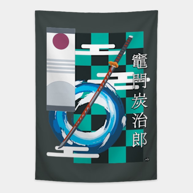 Water Wheel Tapestry by Plan8