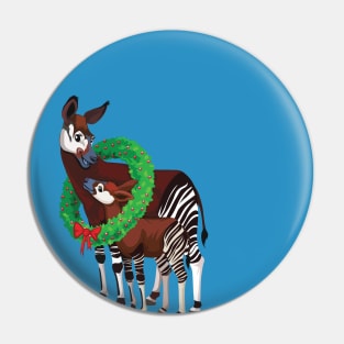 Okapi Family Wreath Pin