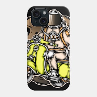 Astronaut riding scooter Phone Case