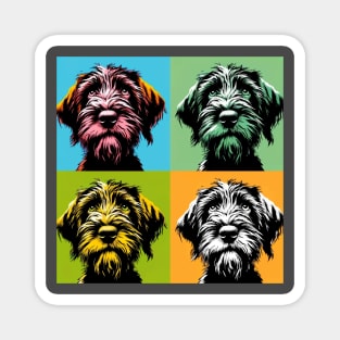 Pop Retro Wirehaired Pointing Griffons Art  - Cute Puppy Magnet