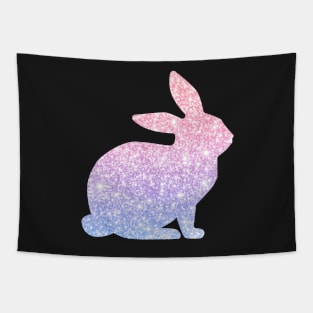 Pastel Pink and Purple Ombre Faux Glitter Easter Bunny Tapestry