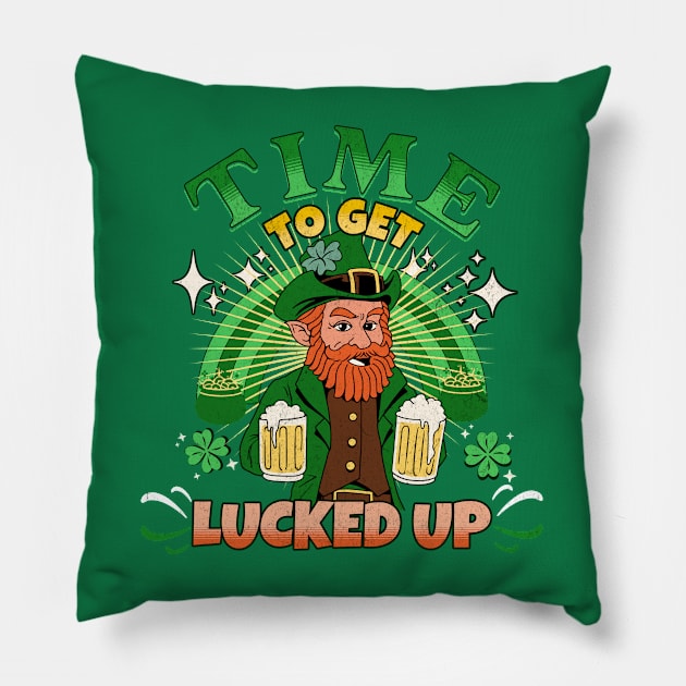 Time To Get Lucked Up Pillow by Brookcliff