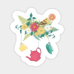 Floral Tea Mobile Magnet