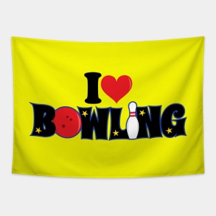 I Love Bowling Typographic Tapestry