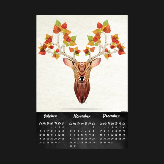 deer autumn calendar 2020 by Manoou