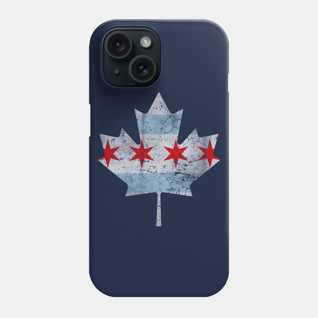 Chicago Flag Canadian Maple Leaf Canada Phone Case by E