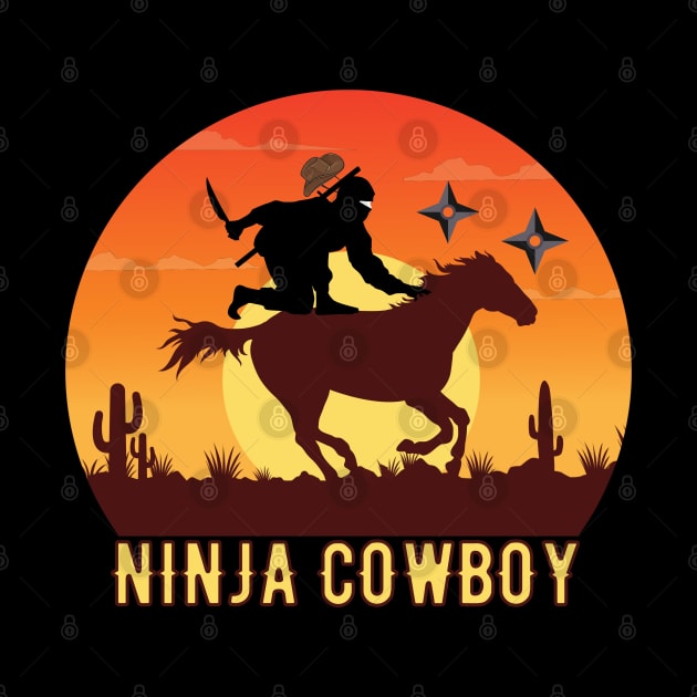 Ninja Cowboy riding horse Funny ninja by Danemilin