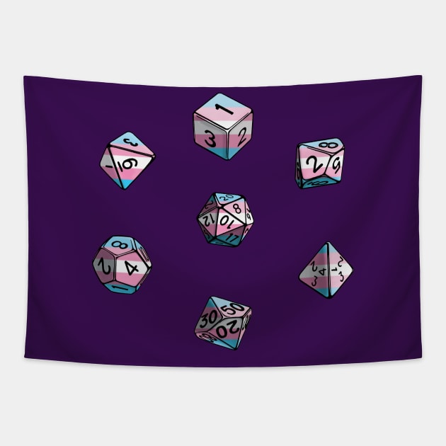 Pride Dice Set - Transgender Tapestry by CrowleyCreations