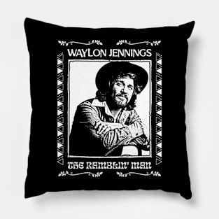 Ramblin' Man/Waylon Jennings - Retro Style Fan Design Pillow