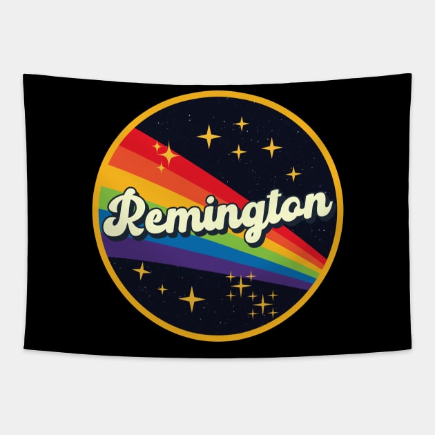 Remington // Rainbow In Space Vintage Style Tapestry by LMW Art