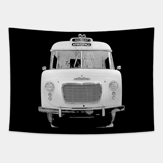 Vintage Morris ambulance Tapestry by soitwouldseem